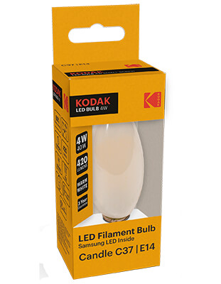 Bombilla LED Kodak C37 4W E14 Filamento